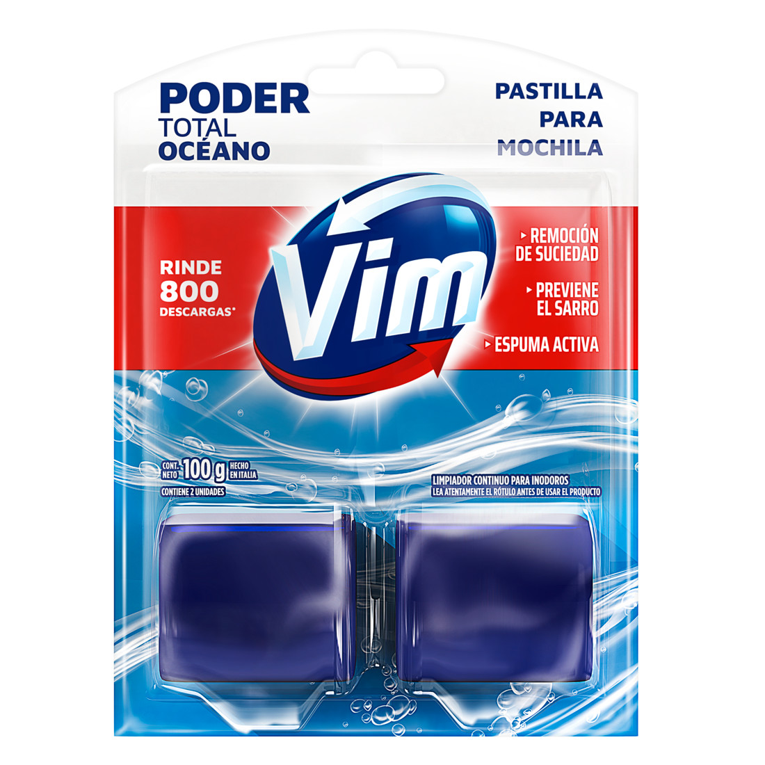 Bloque De Mochila Para Inodoro Vim Total Higiene Oceáno paquete