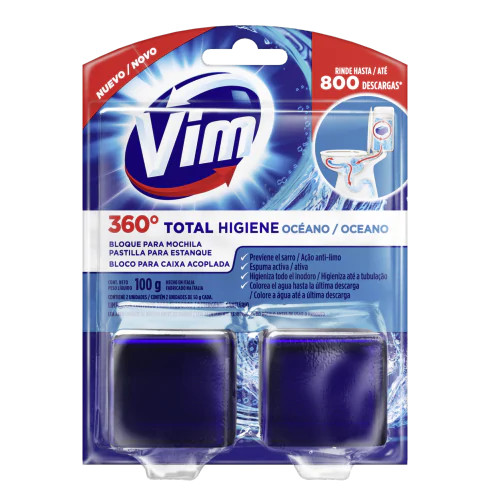 Bloque De Mochila Para Inodoro Vim Total Higiene Oceáno paquete